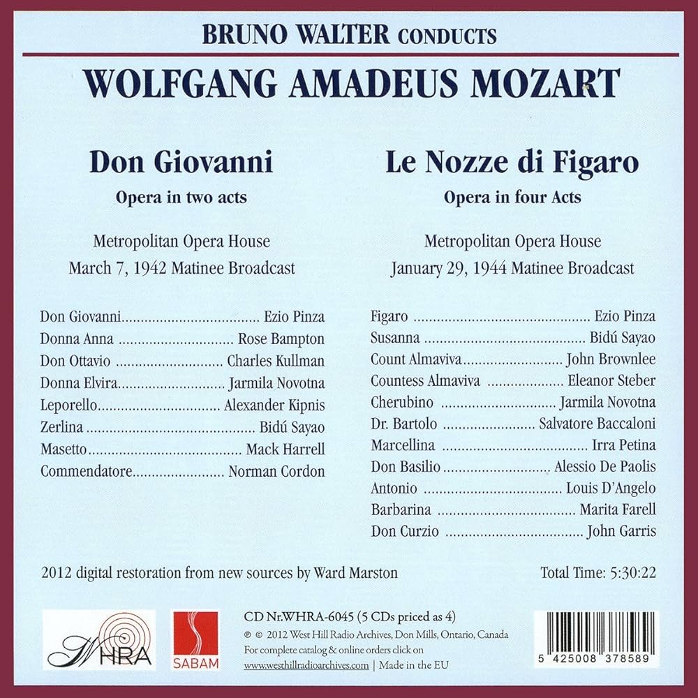 DON GIOVANNI/LE NOZZE DI: MOZART, W.A., MOZART, W.A.: Amazon